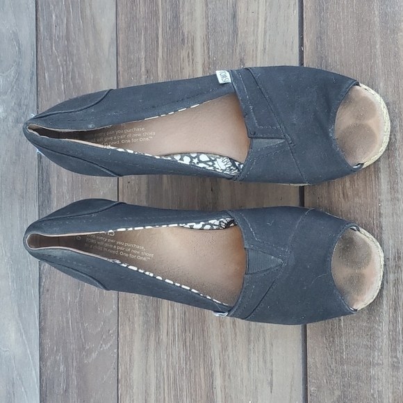 Toms Women Wedge Sandals Open Toe sz 10 - Picture 5 of 13